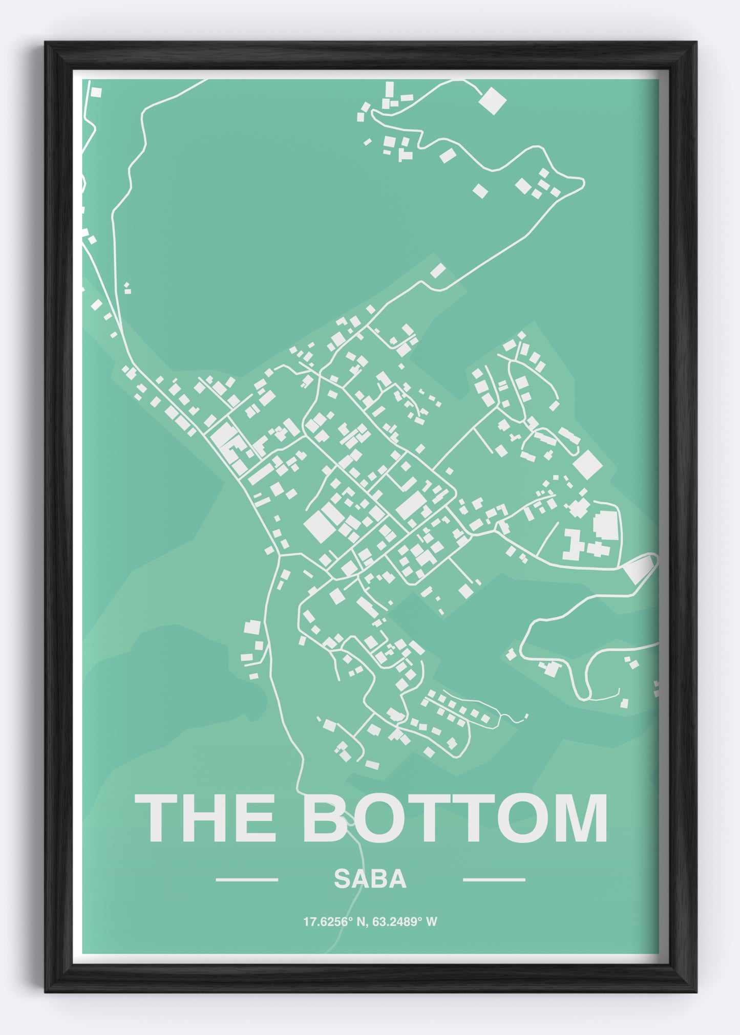 Saba - The Bottom Map Art Wall Print