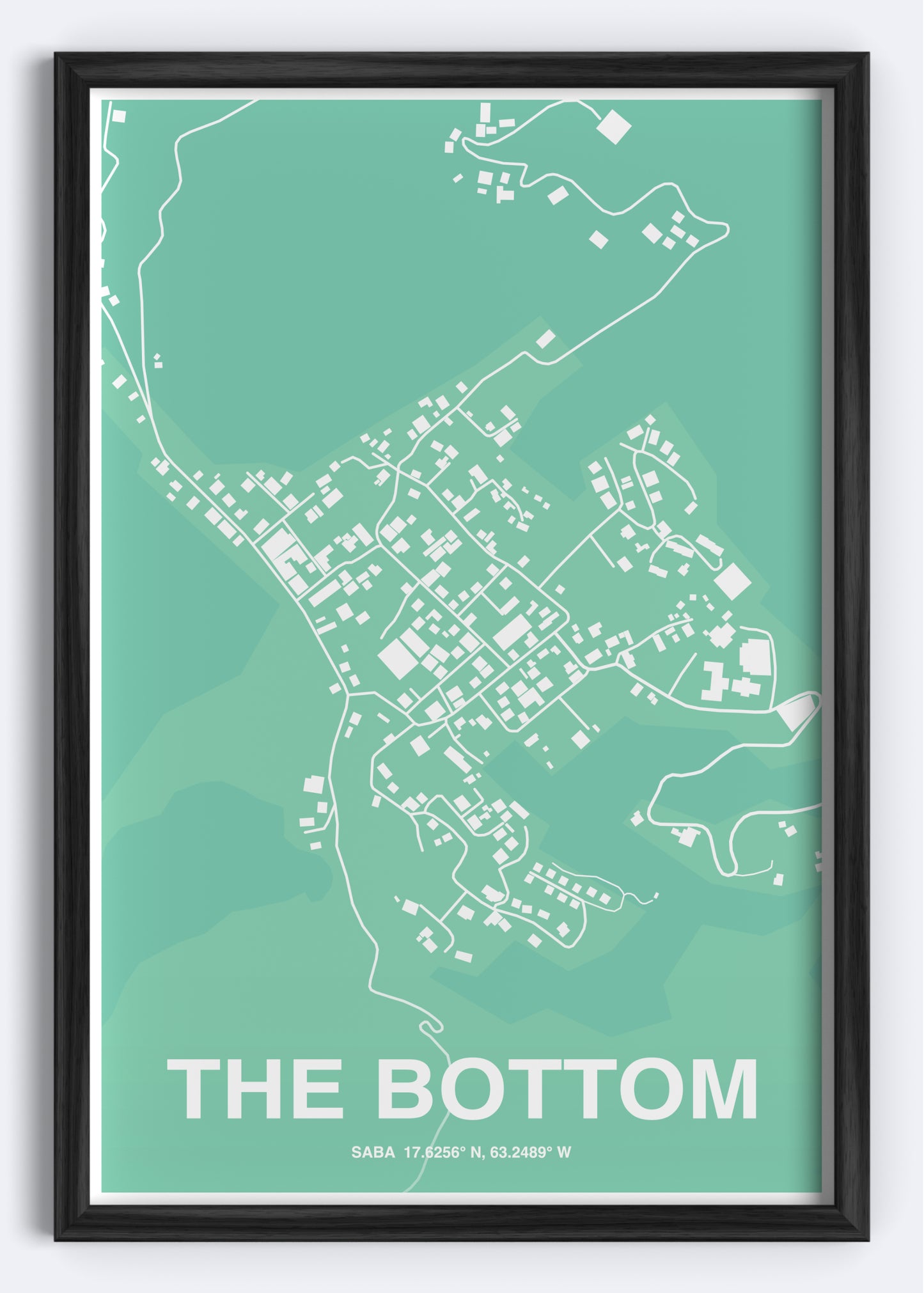 Saba - The Bottom Map Art Wall Print