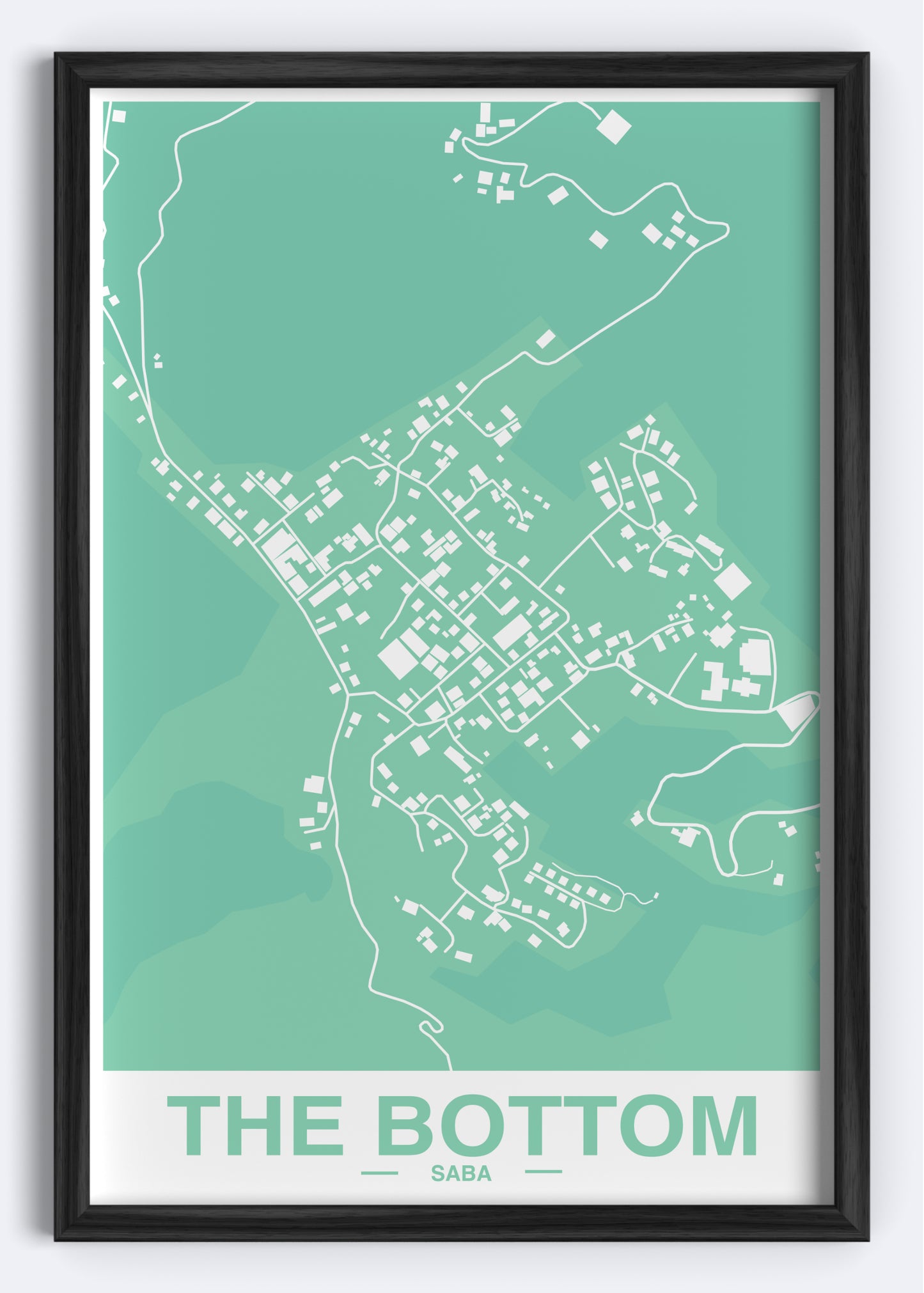 Saba - The Bottom Map Art Wall Print