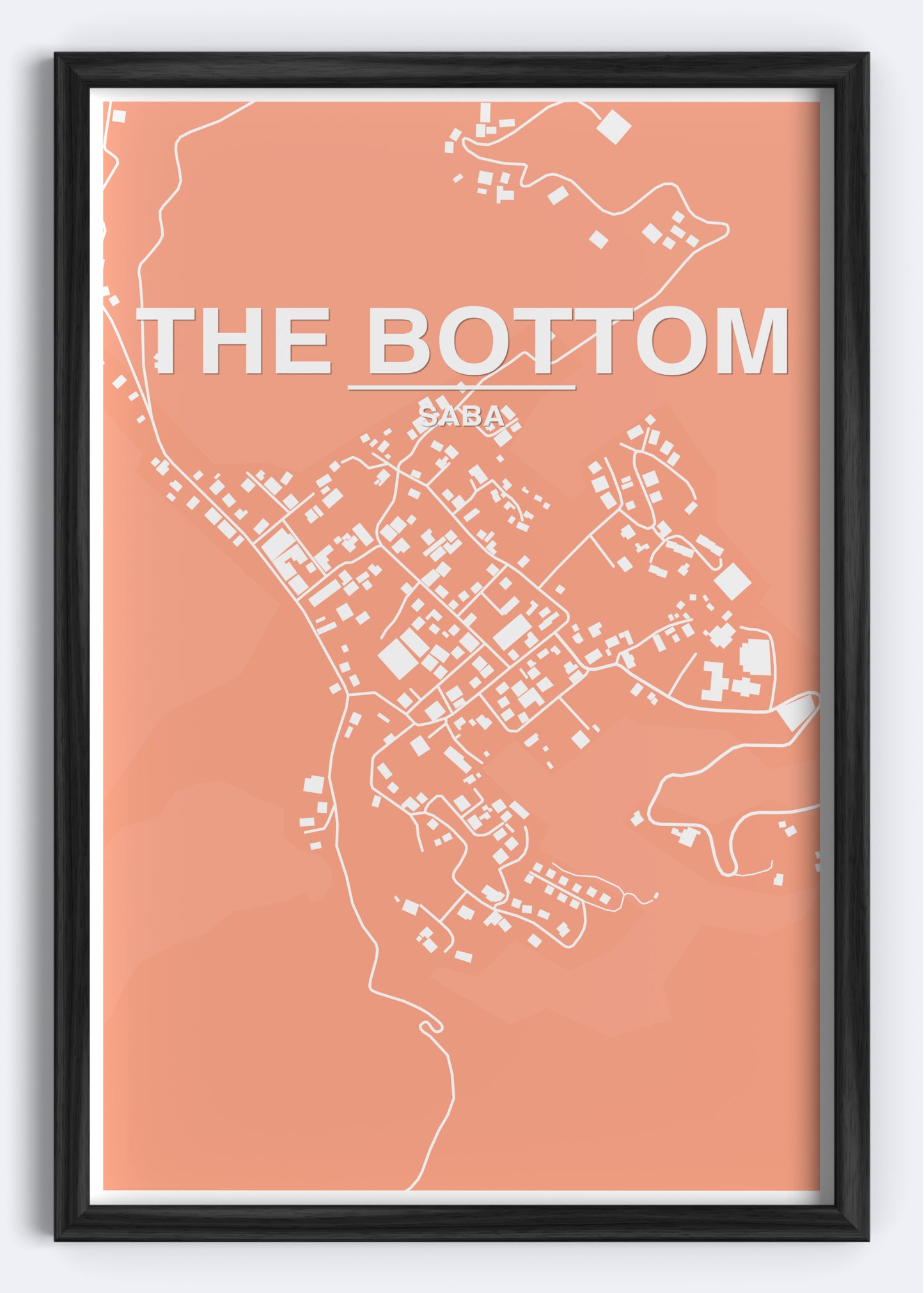 Saba - The Bottom Map Art Wall Print