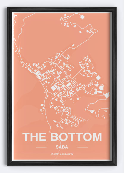 Saba - The Bottom Map Art Wall Print