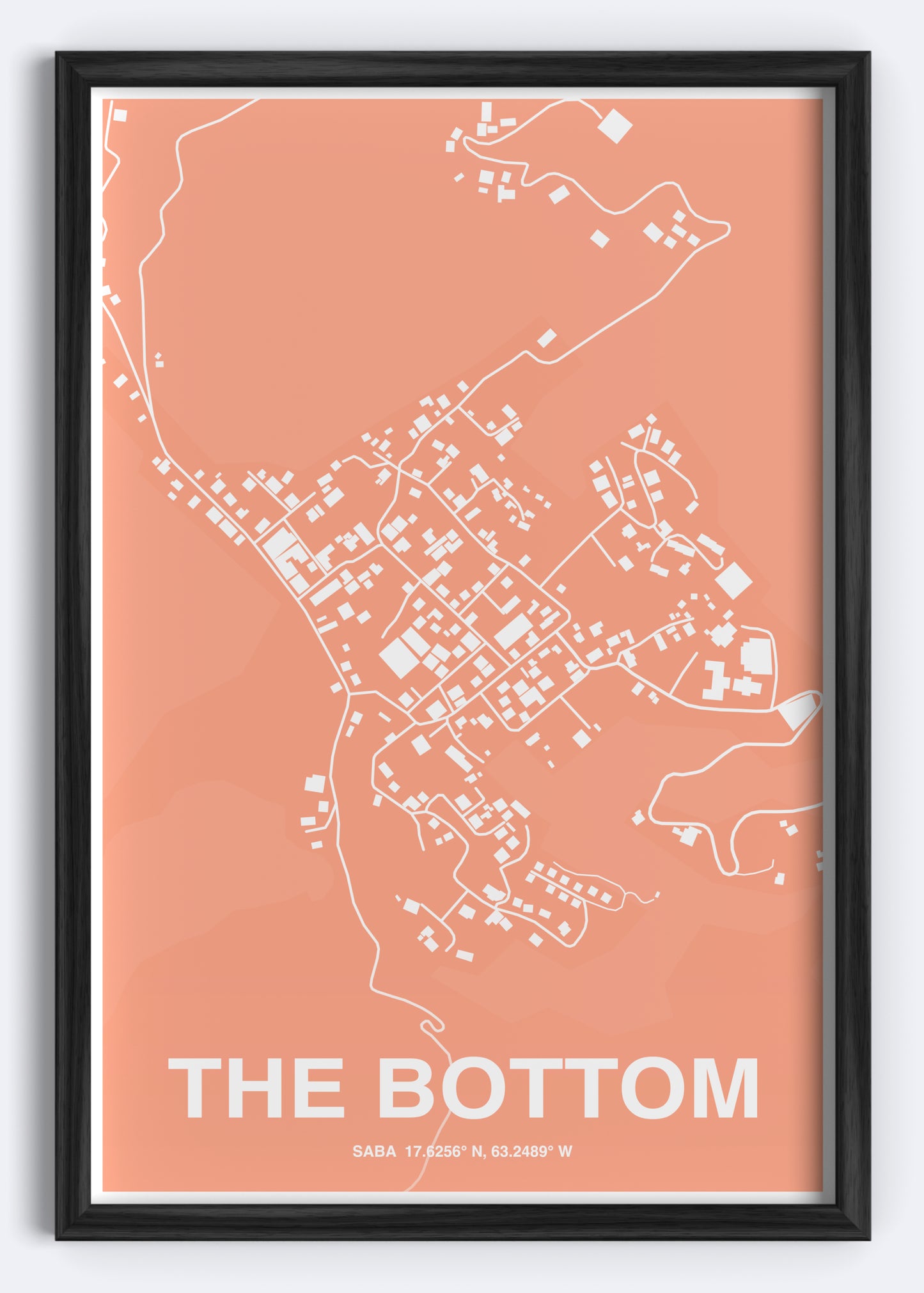 Saba - The Bottom Map Art Wall Print