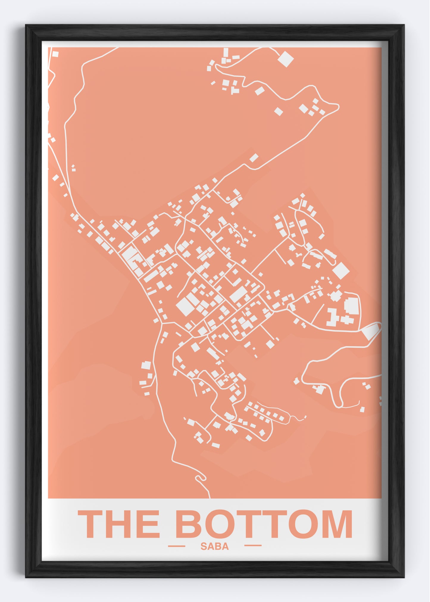 Saba - The Bottom Map Art Wall Print