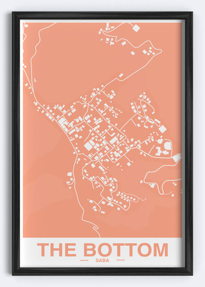 Saba - The Bottom Map Art Wall Print