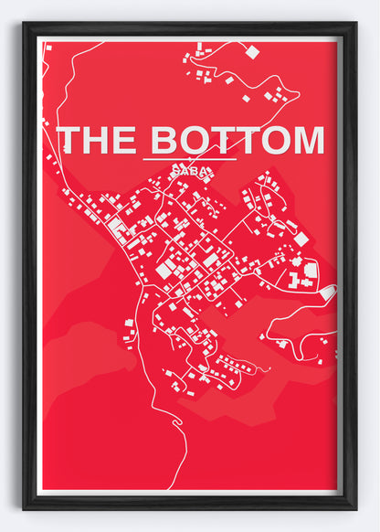 Saba - The Bottom Map Art Wall Print