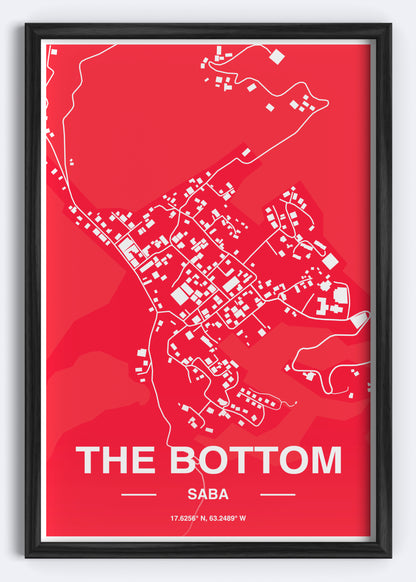 Saba - The Bottom Map Art Wall Print