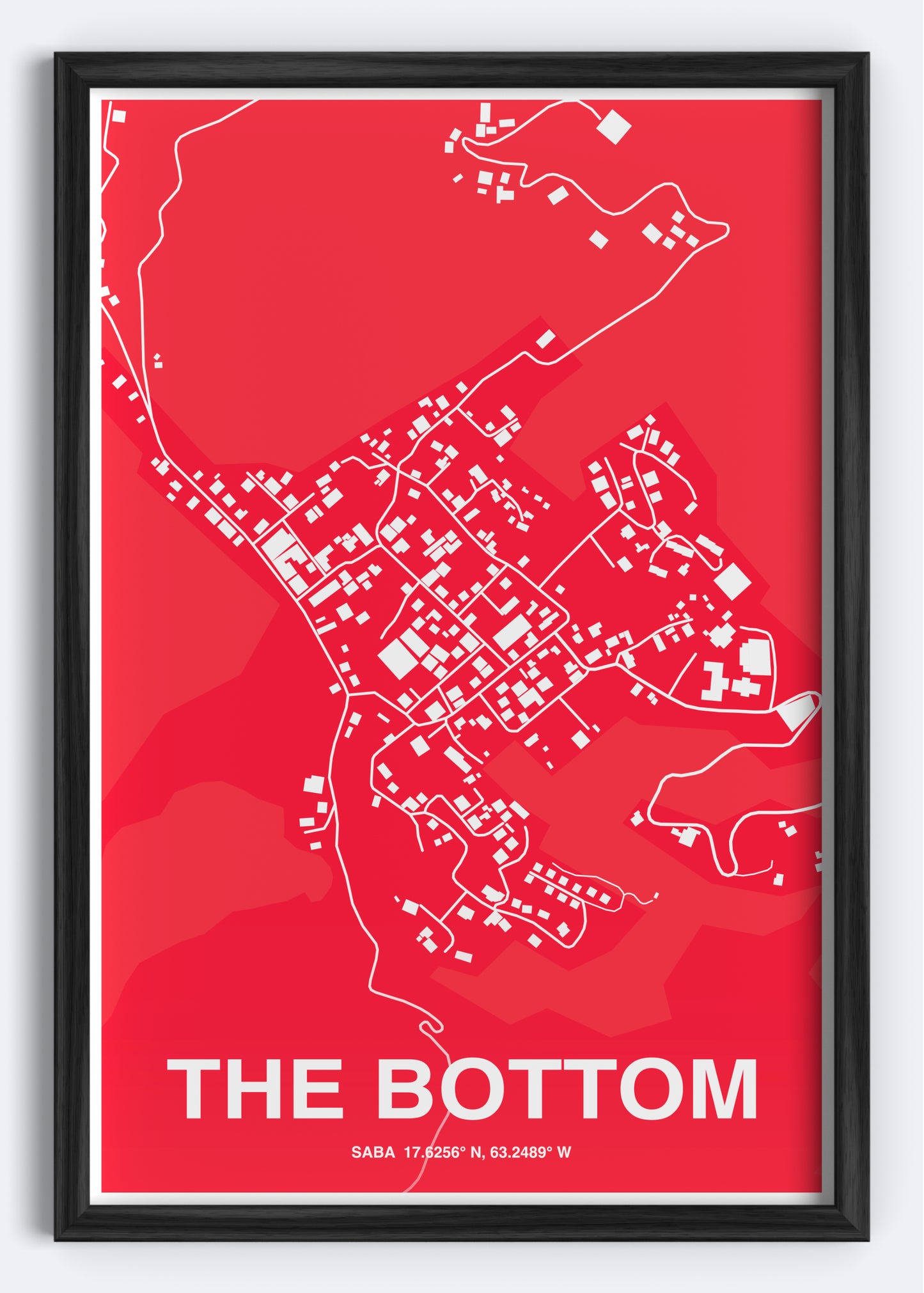 Saba - The Bottom Map Art Wall Print