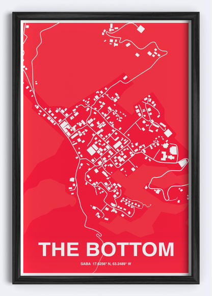 Saba - The Bottom Map Art Wall Print