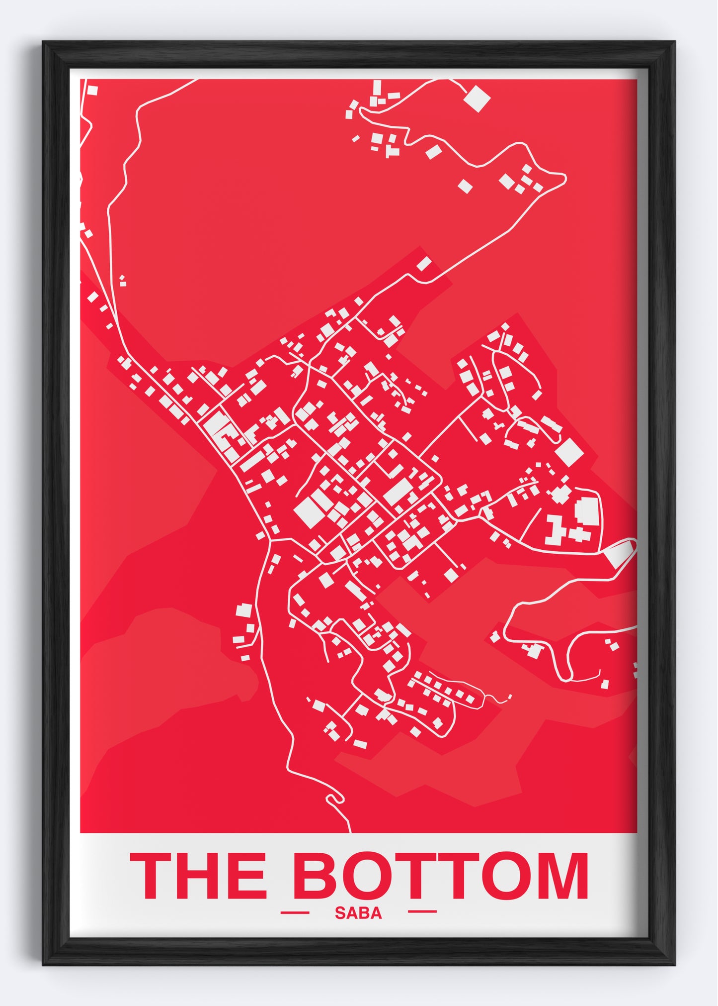 Saba - The Bottom Map Art Wall Print