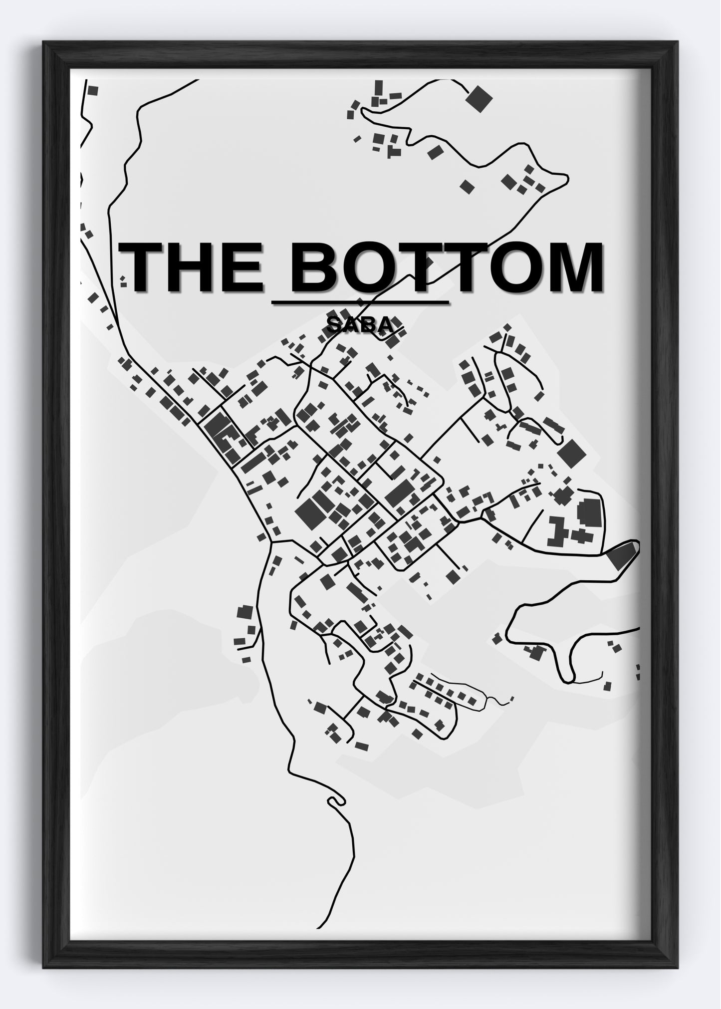 Saba - The Bottom Map Art Wall Print