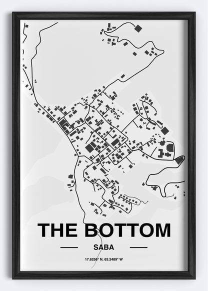 Saba - The Bottom Map Art Wall Print