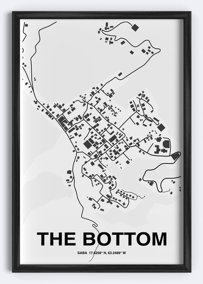 Saba - The Bottom Map Art Wall Print