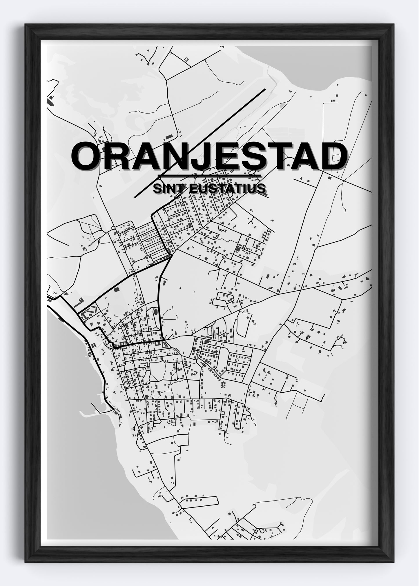 Sint Eustatius - Oranjestad Map Art Wall Print