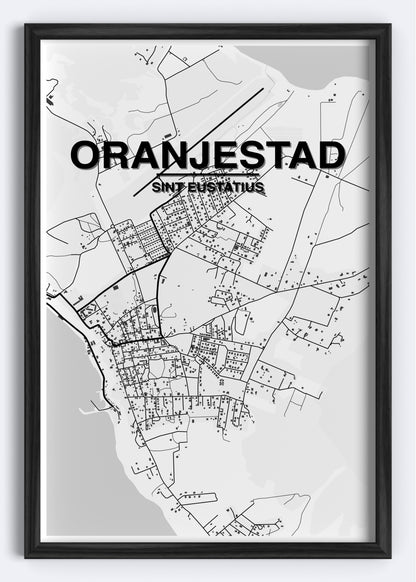 Sint Eustatius - Oranjestad Map Art Wall Print