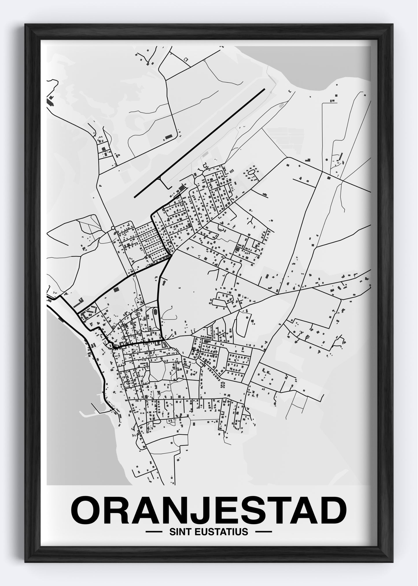 Sint Eustatius - Oranjestad Map Art Wall Print