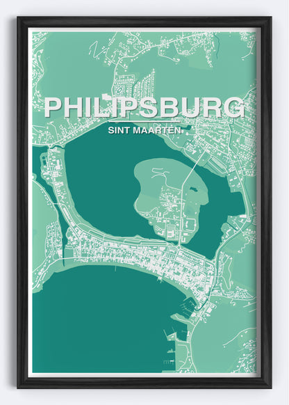 Sint Maarten - Philipsburg Map Art Wall Print