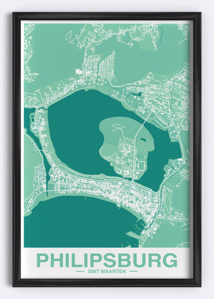 Sint Maarten - Philipsburg Map Art Wall Print