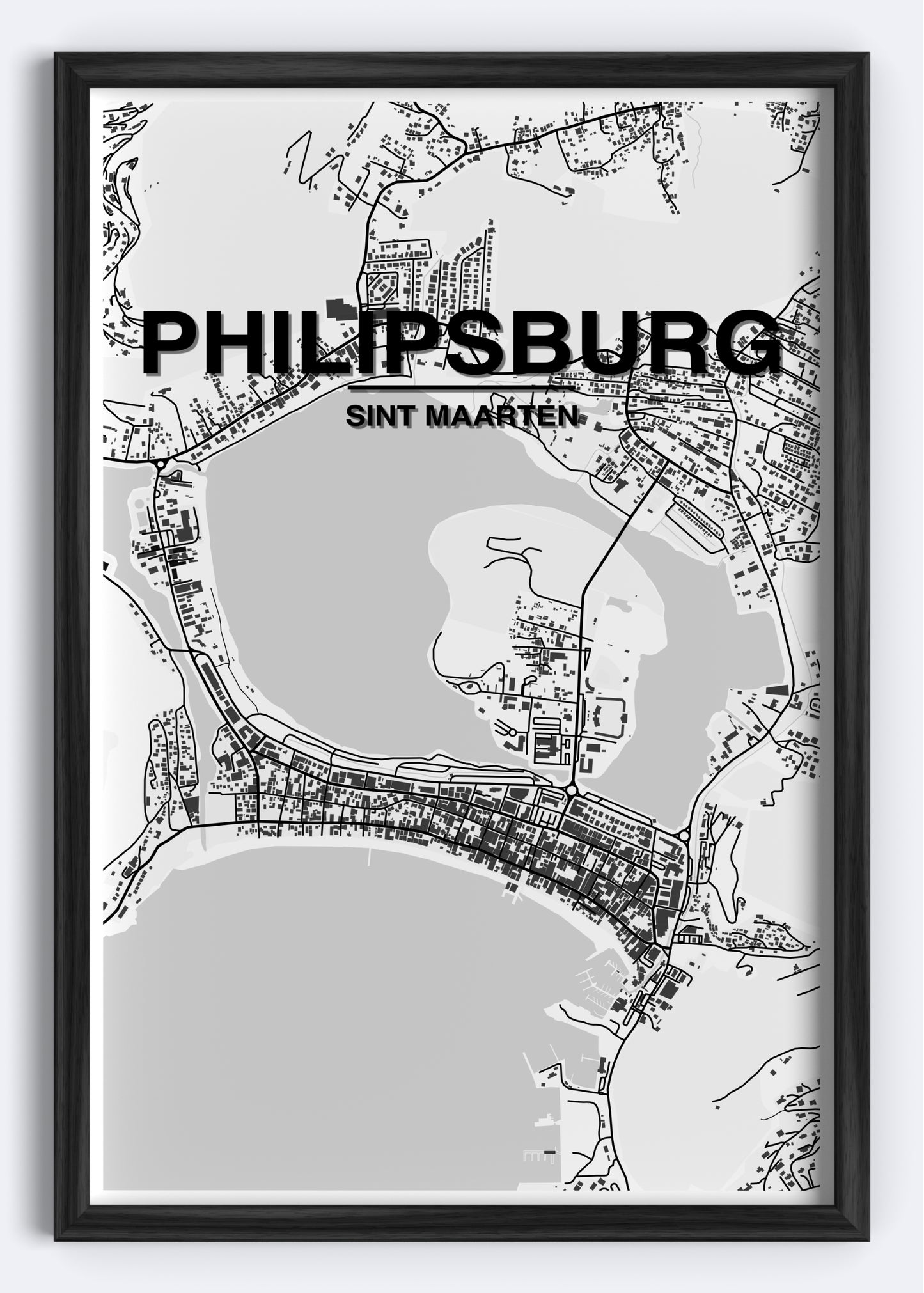 Sint Maarten - Philipsburg Map Art Wall Print