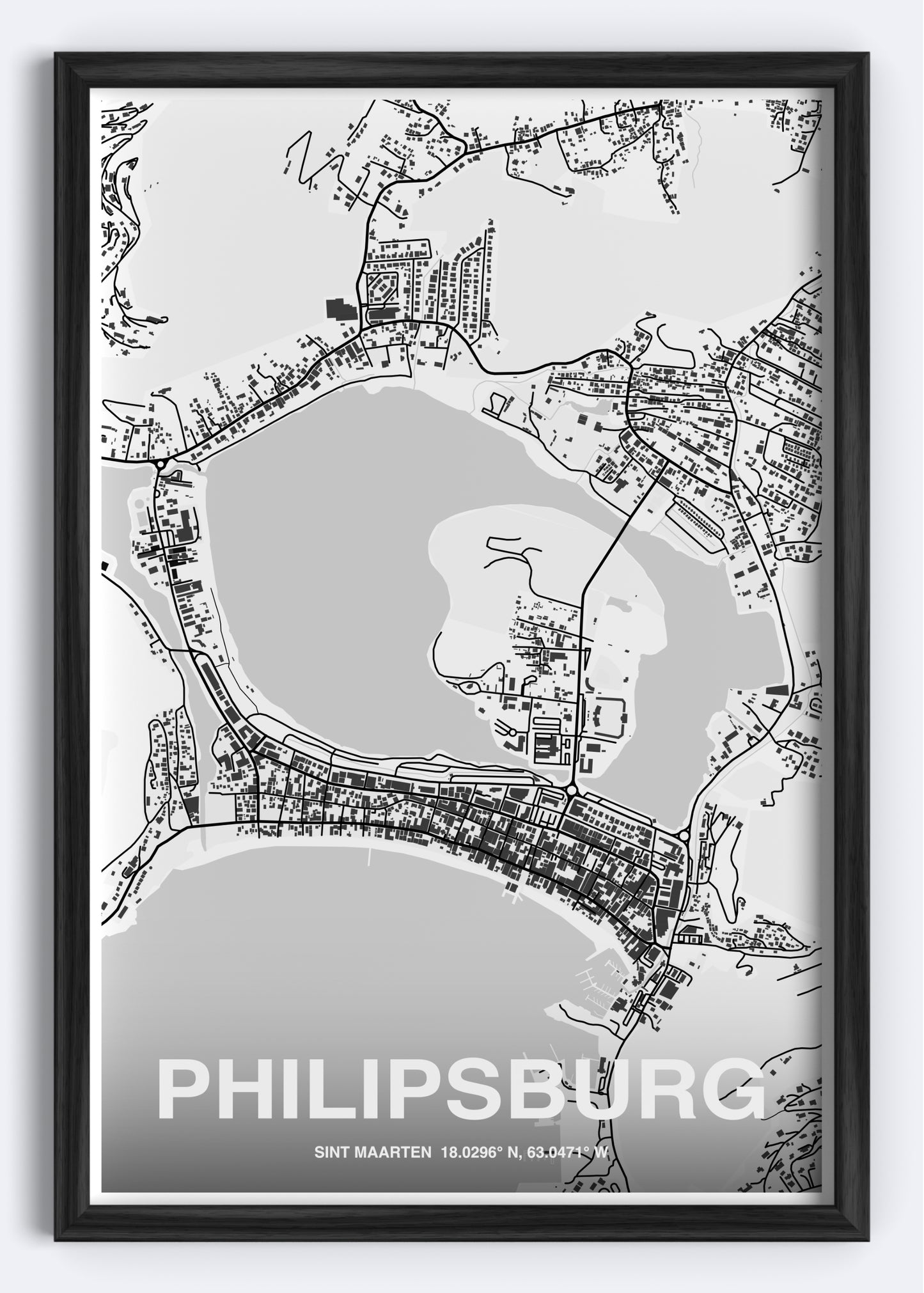 Sint Maarten - Philipsburg Map Art Wall Print