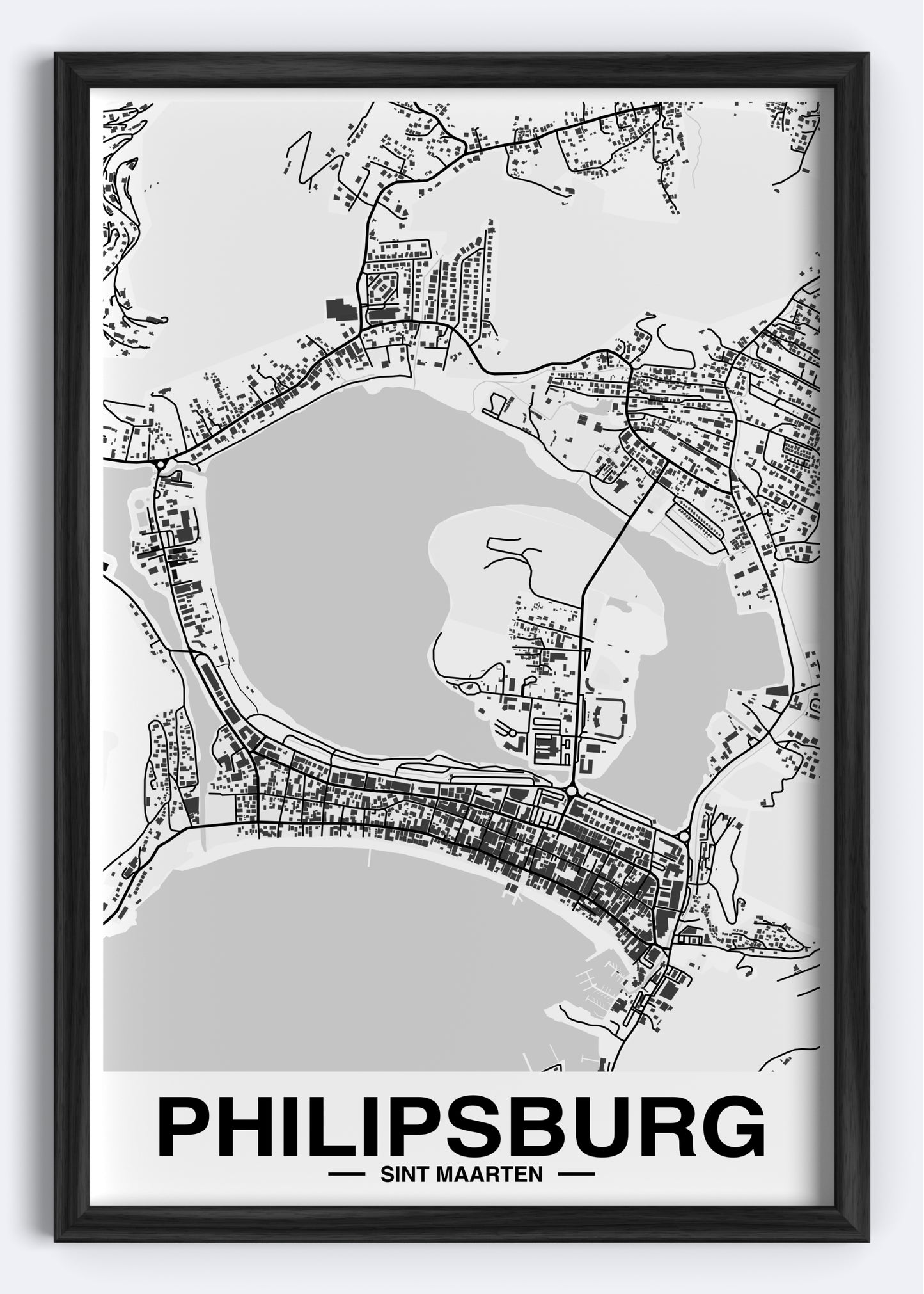 Sint Maarten - Philipsburg Map Art Wall Print