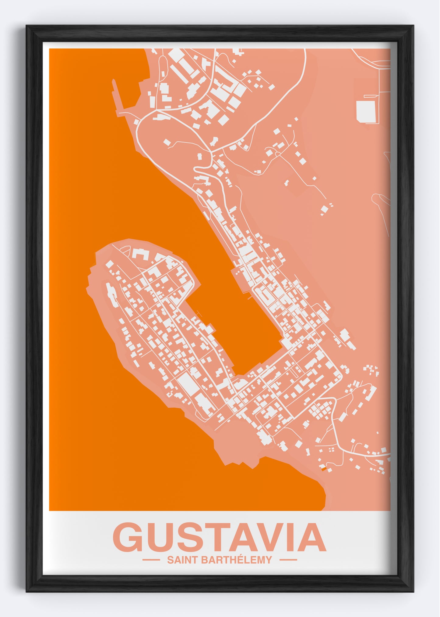 St. Barthélemy - Gustavia Map Art Wall Print