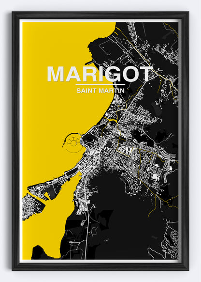 St. Martin - Marigot Map Art Wall Print