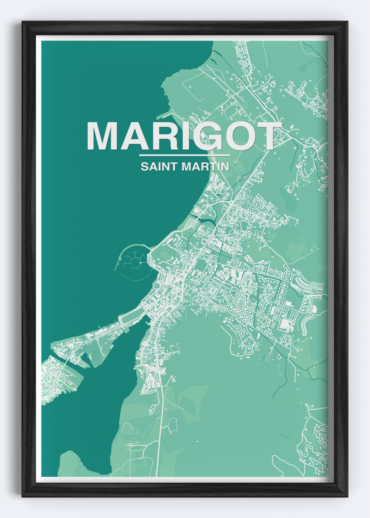 St. Martin - Marigot Map Art Wall Print