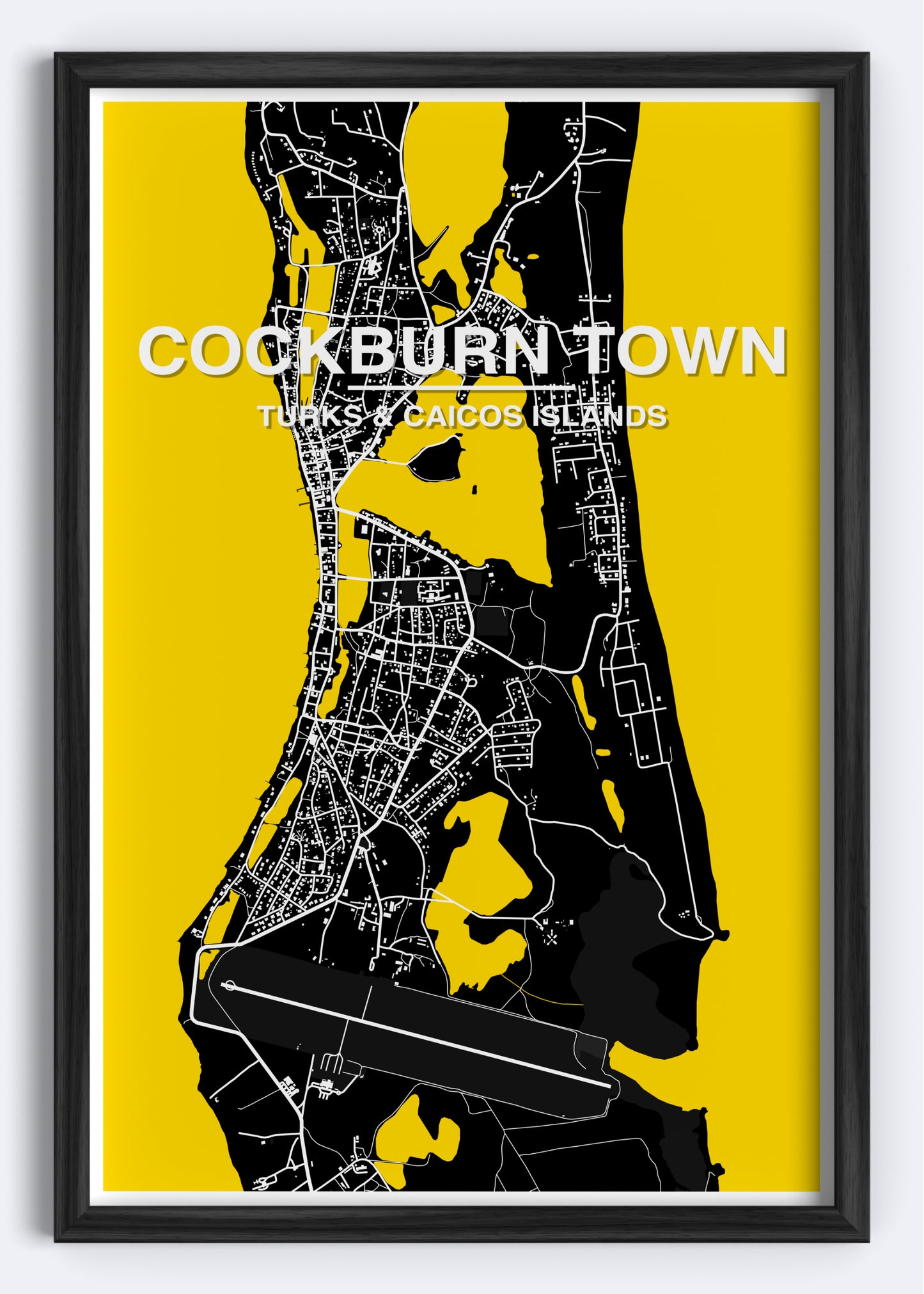 Turks & Caicos - Cockburn Town Map Art Wall Print