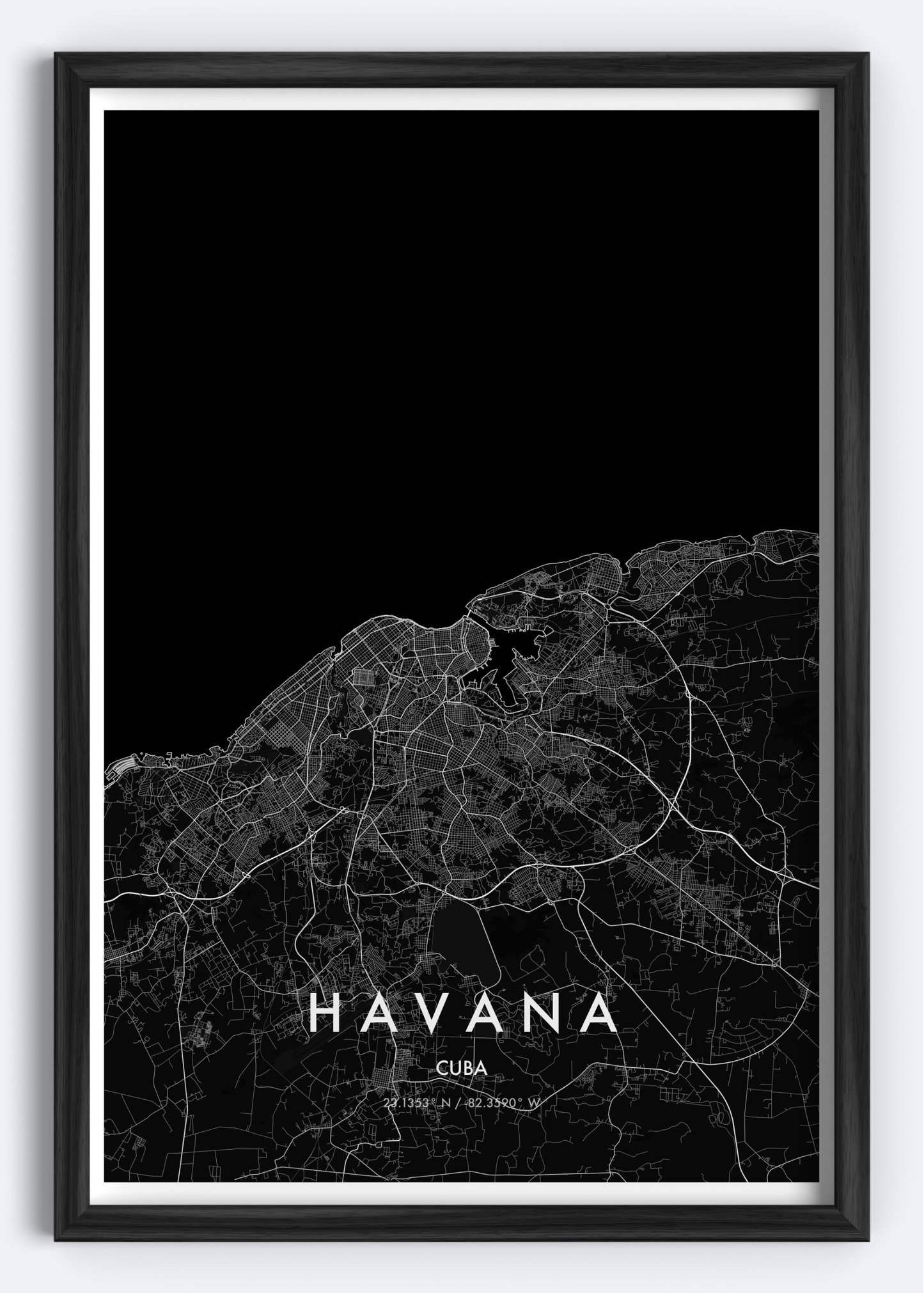 Havana, Cuba map wall art print
