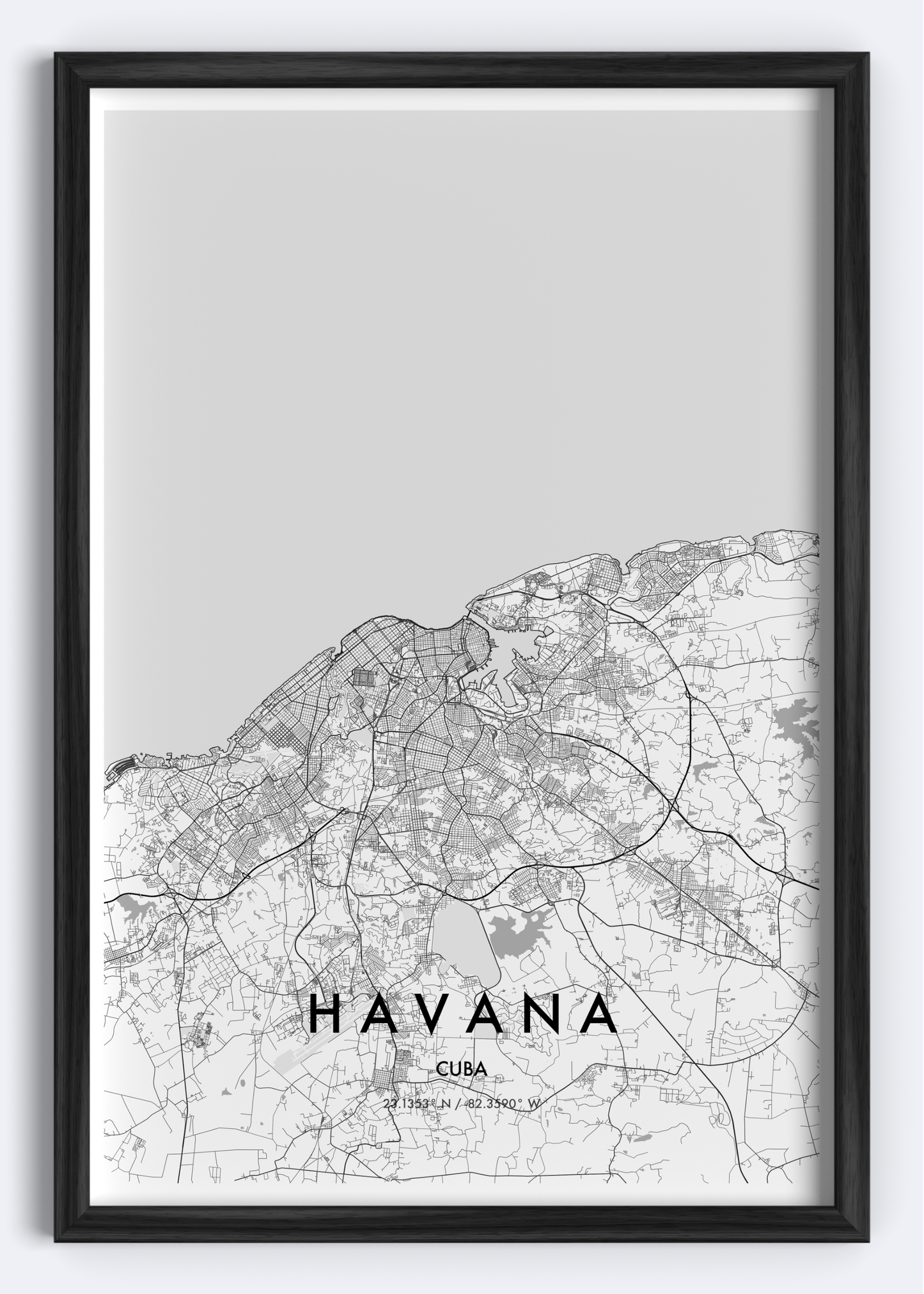 Havana, Cuba map wall art print

