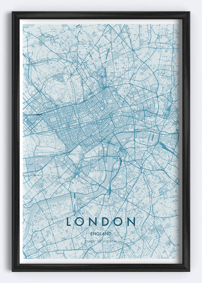 London, England – Map Wall Art Print