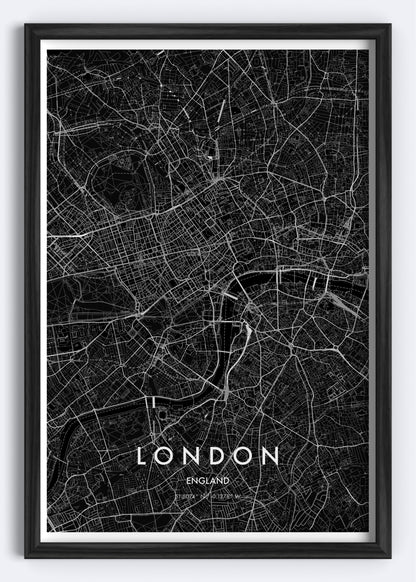 London, England – Map Wall Art Print