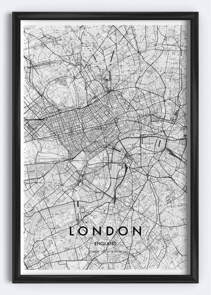 London, England – Map Wall Art Print