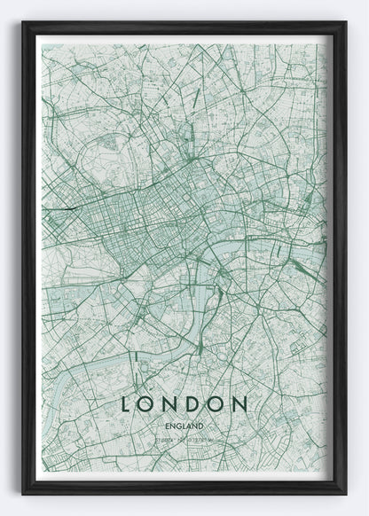 London, England – Map Wall Art Print
