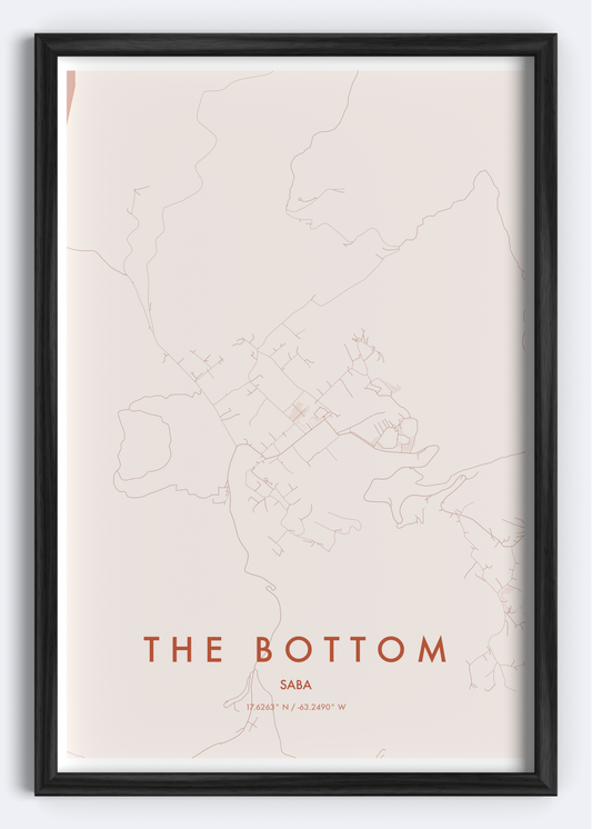 The Bottom, Saba map wall art print
