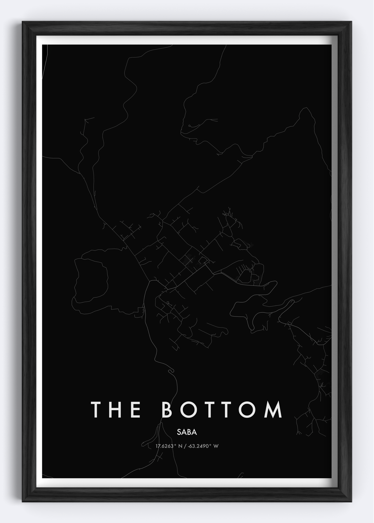 The Bottom, Saba map wall art print
