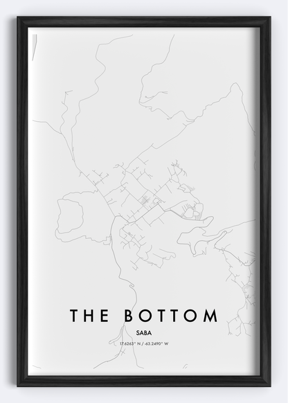 The Bottom, Saba map wall art print

