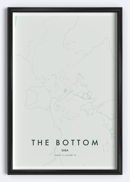 The Bottom, Saba map wall art print
