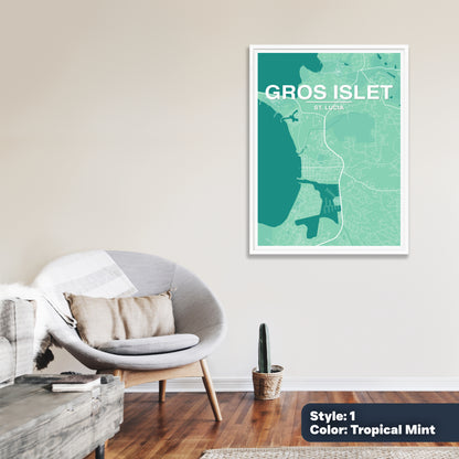 Custom Caribbean Map Art Wall Print