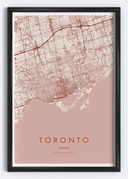 Toronto, Canada – Map Wall Art Print