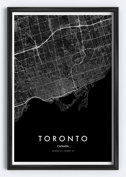 Toronto, Canada – Map Wall Art Print