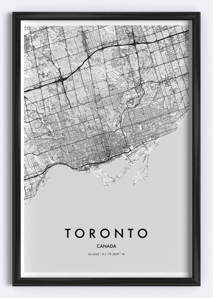 Toronto, Canada – Map Wall Art Print