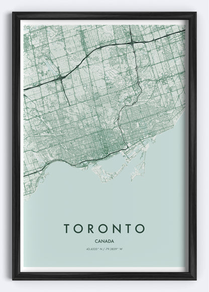 Toronto, Canada – Map Wall Art Print